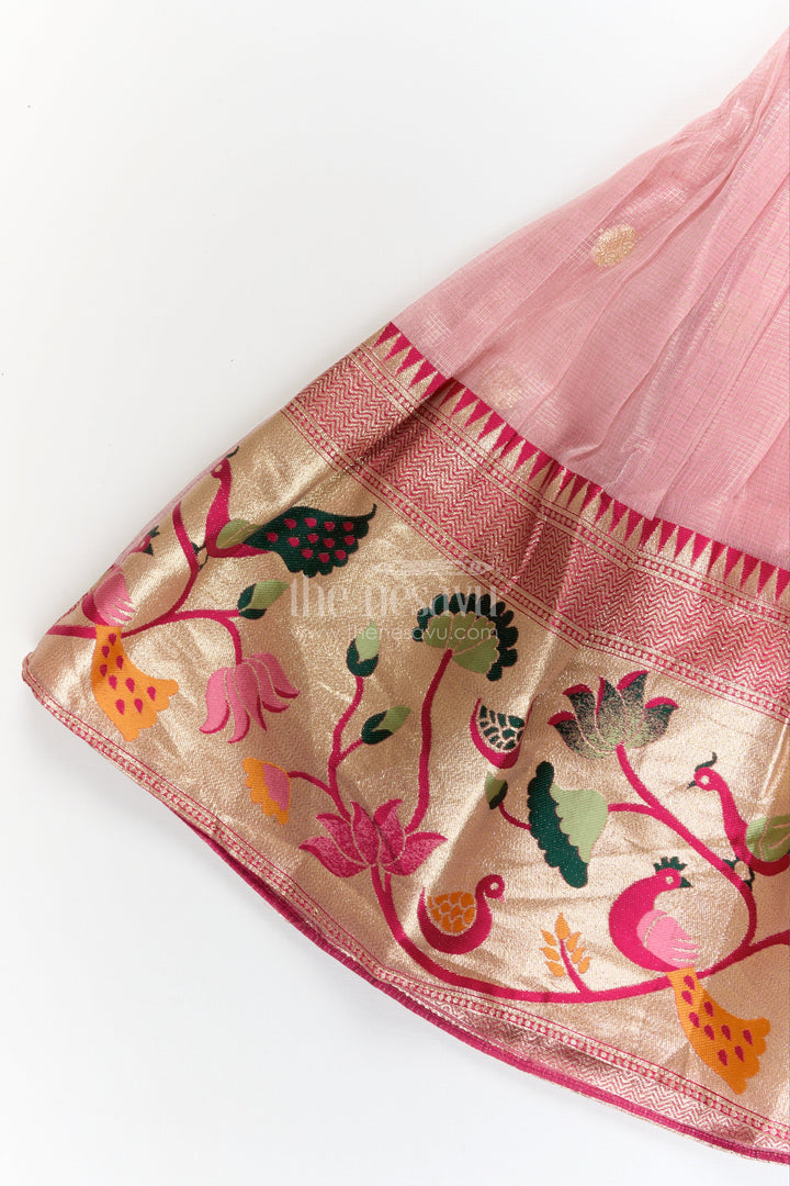 The Nesavu Pattu Pavadai Baby Girl Pattu Pavadai for Weddings and Festive Photoshoots Nesavu Nesavu baby girl pattu pavadai for weddings and birthday photoshoots with embroidered blouse