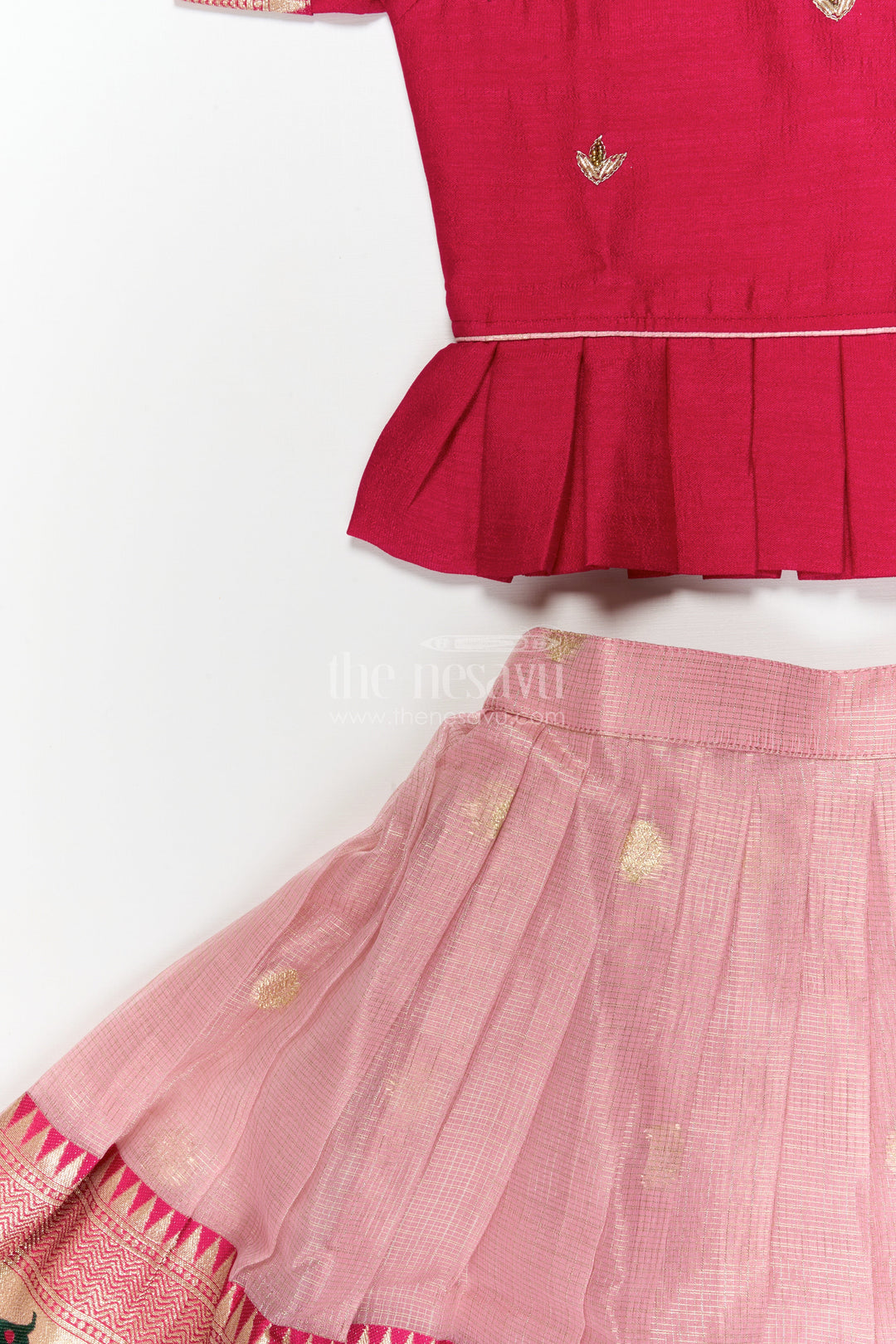 The Nesavu Pattu Pavadai Baby Girl Pattu Pavadai for Weddings and Festive Photoshoots Nesavu Nesavu baby girl pattu pavadai for weddings and birthday photoshoots with embroidered blouse