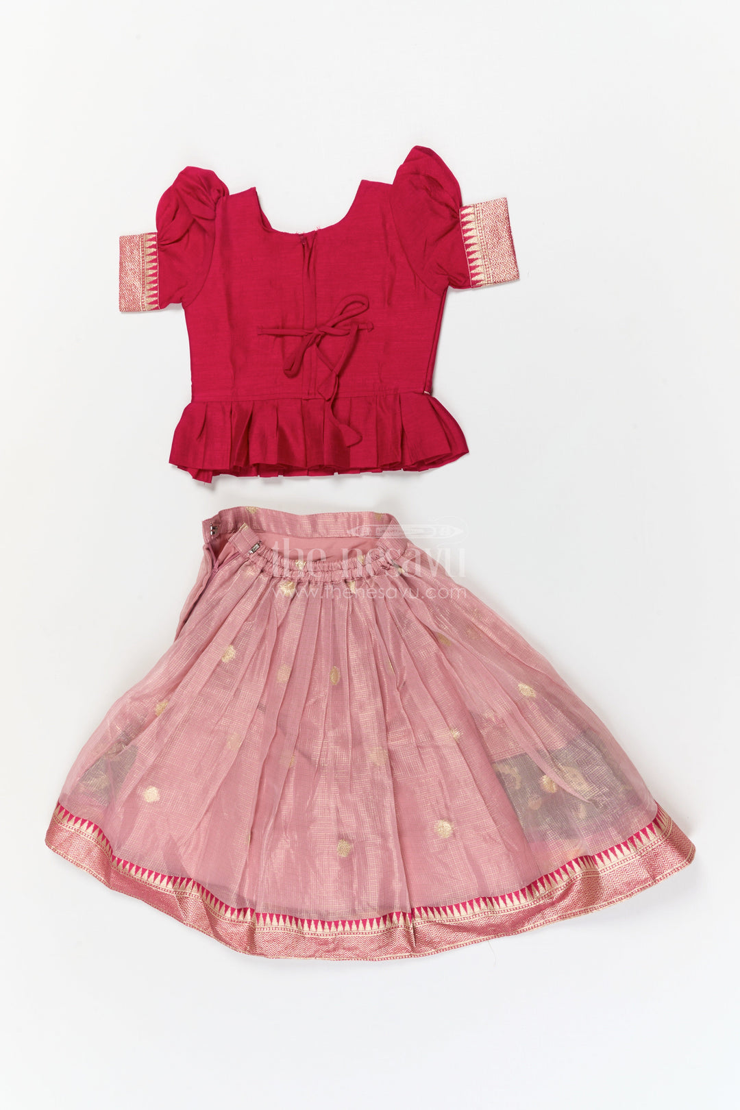 The Nesavu Pattu Pavadai Baby Girl Pattu Pavadai for Weddings and Festive Photoshoots Nesavu Nesavu baby girl pattu pavadai for weddings and birthday photoshoots with embroidered blouse