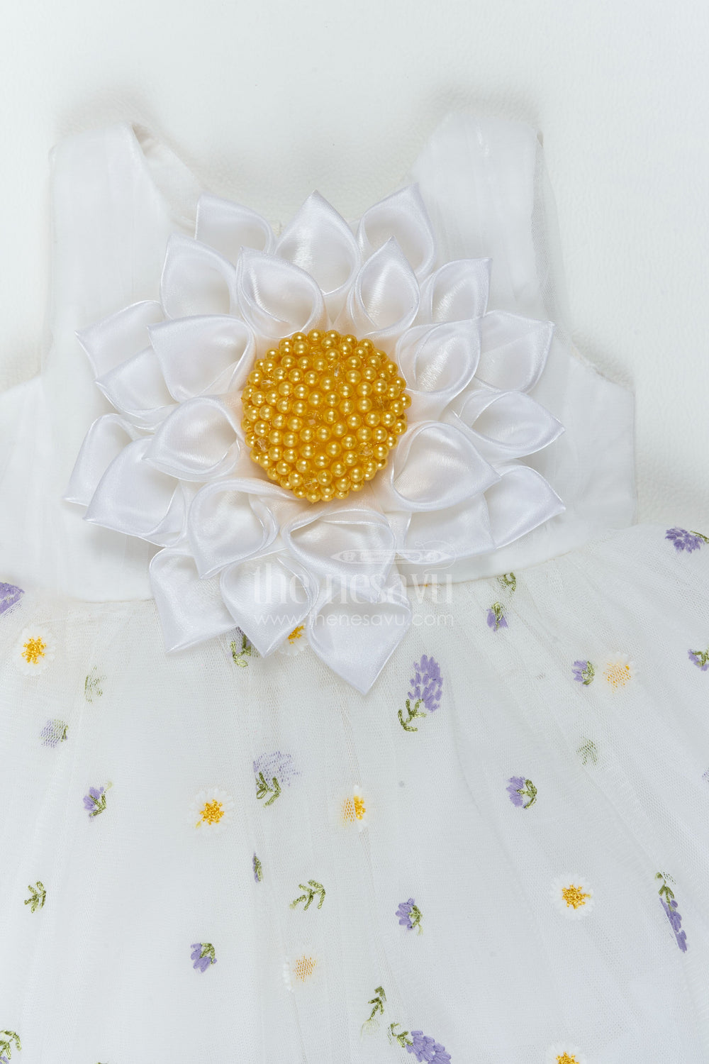 The Nesavu Girls Fancy Party Frock Baby Girl Polka Dot Frock for First Birthday and Cake Cutting Nesavu Nesavu Baby Girl Polka Dot Organza Frock For First Birthday Cake Cutting And Milestone Photoshoots