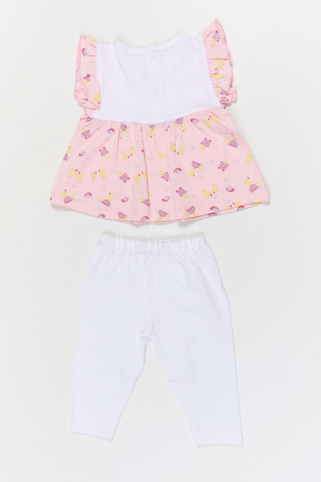 The Nesavu Baby Casual Sets Baby Girl Printed Cotton Set for Daycare and Daily Wear Nesavu Nesavu Baby Girl Cotton Jersey Printed Set With Leggings For Daycare And Casual Outings