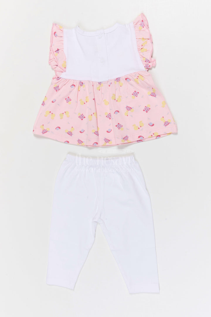 The Nesavu Baby Casual Sets Baby Girl Printed Cotton Set for Daycare and Daily Wear Nesavu Nesavu Baby Girl Cotton Jersey Printed Set With Leggings For Daycare And Casual Outings