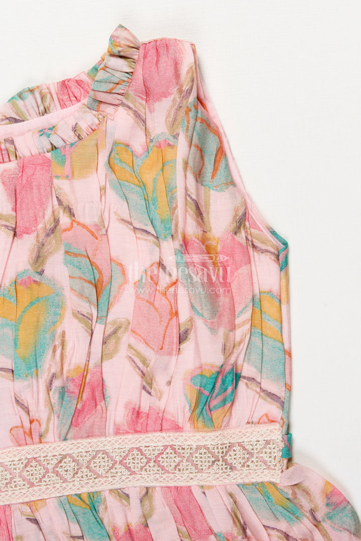 The Nesavu Girls Cotton Frock Baby Girl Printed Frock for Birthday Parties and Casual Celebrations Nesavu Nesavu baby girl floral printed frock in modal silk for birthday parties and special outings