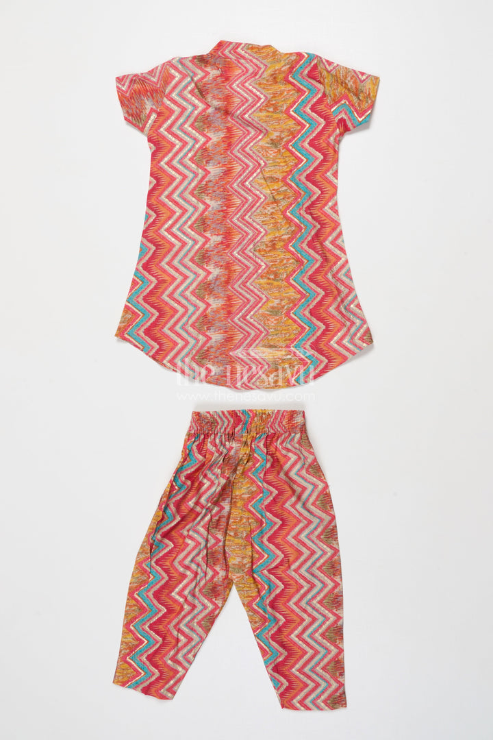 The Nesavu Girls Co-Ord Sets Baby Girl Printed Modal Silk Co-ord Set for Festive Functions Nesavu Nesavu baby girl modal silk peplum co-ord set for festive functions and traditional gatherings