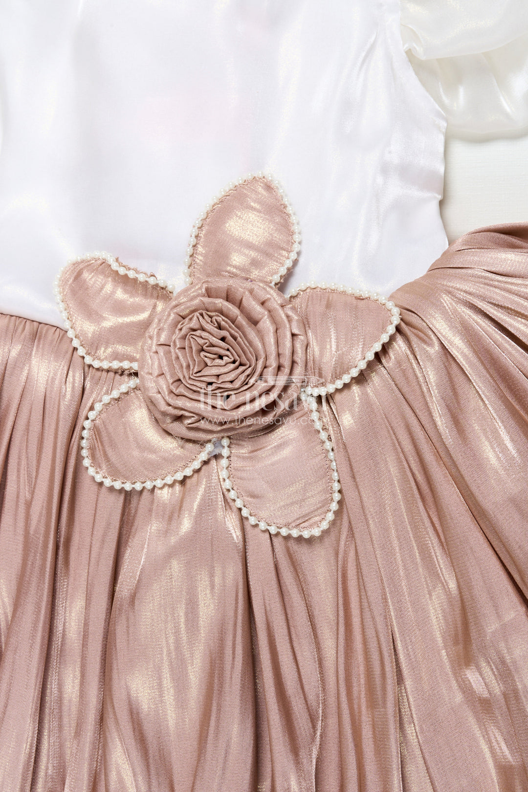 The Nesavu Girls Fancy Party Frock Baby Girl Satin Frock for Parties and Festive Evenings Nesavu Nesavu baby girl satin party frock bow birthdays elegant celebrations