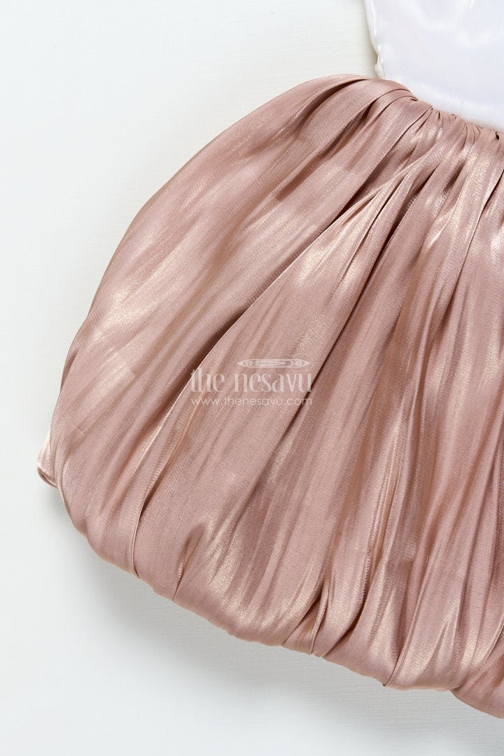 The Nesavu Girls Fancy Party Frock Baby Girl Satin Frock for Parties and Festive Evenings Nesavu Nesavu baby girl satin party frock bow birthdays elegant celebrations