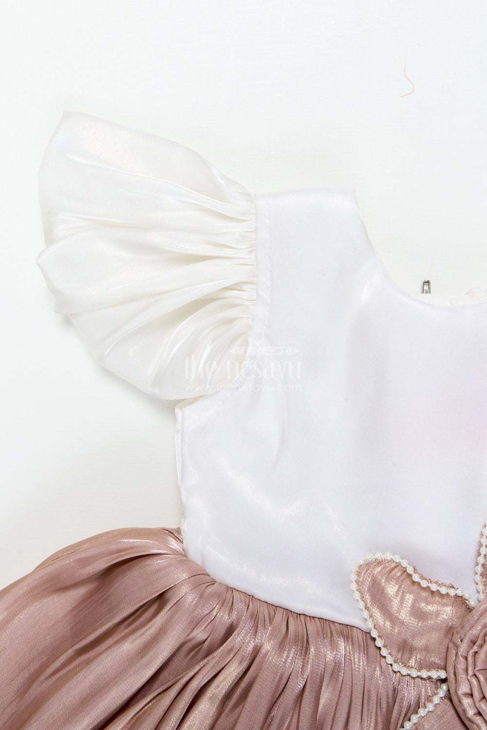 The Nesavu Girls Fancy Party Frock Baby Girl Satin Frock for Parties and Festive Evenings Nesavu Nesavu baby girl satin party frock bow birthdays elegant celebrations