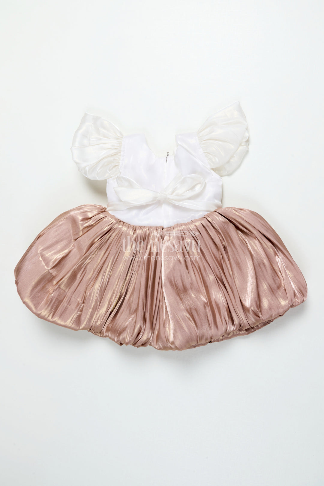 The Nesavu Girls Fancy Party Frock Baby Girl Satin Frock for Parties and Festive Evenings Nesavu Nesavu baby girl satin party frock bow birthdays elegant celebrations