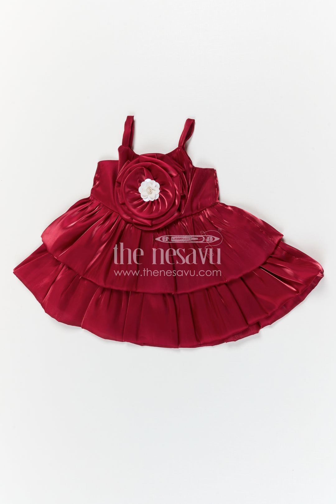 The Nesavu Girls Fancy Party Frock Baby Girl Satin Party Dress for Birthdays and Special Celebrations Nesavu Nesavu baby girl satin party dress for birthdays celebrations and cake smash photoshoots