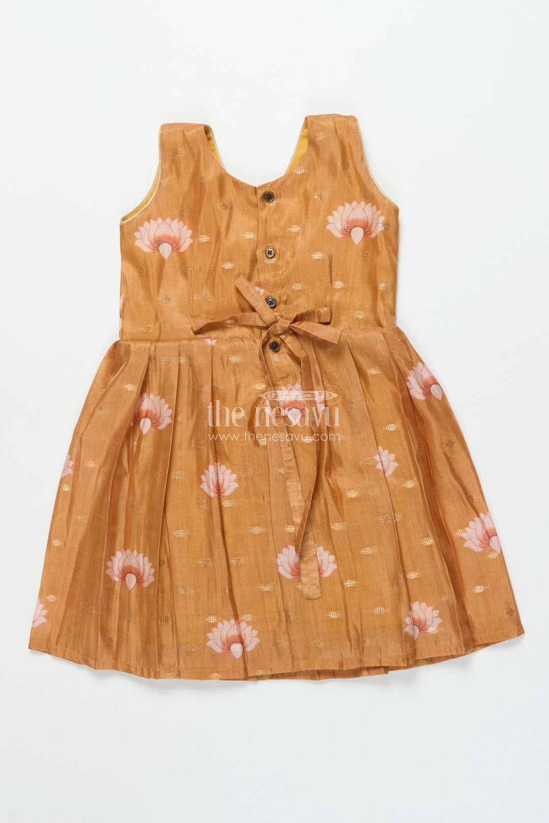 The Nesavu Silk Frock Baby Girl Semi-silk Frock for Festive Occasions and Temple Visits Nesavu Nesavu baby girl semi silk frock with Banaras digital print for weddings and festive celebrations