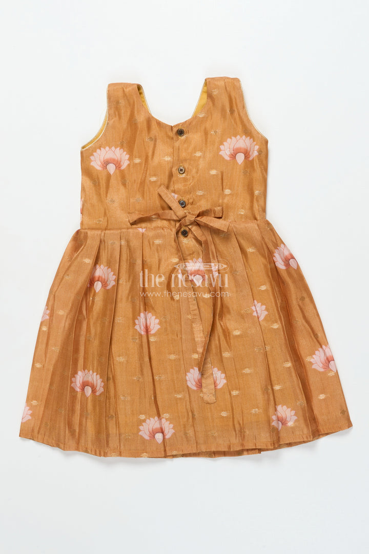 The Nesavu Silk Frock Baby Girl Semi-silk Frock for Festive Occasions and Temple Visits Nesavu Nesavu baby girl semi silk frock with Banaras digital print for weddings and festive celebrations