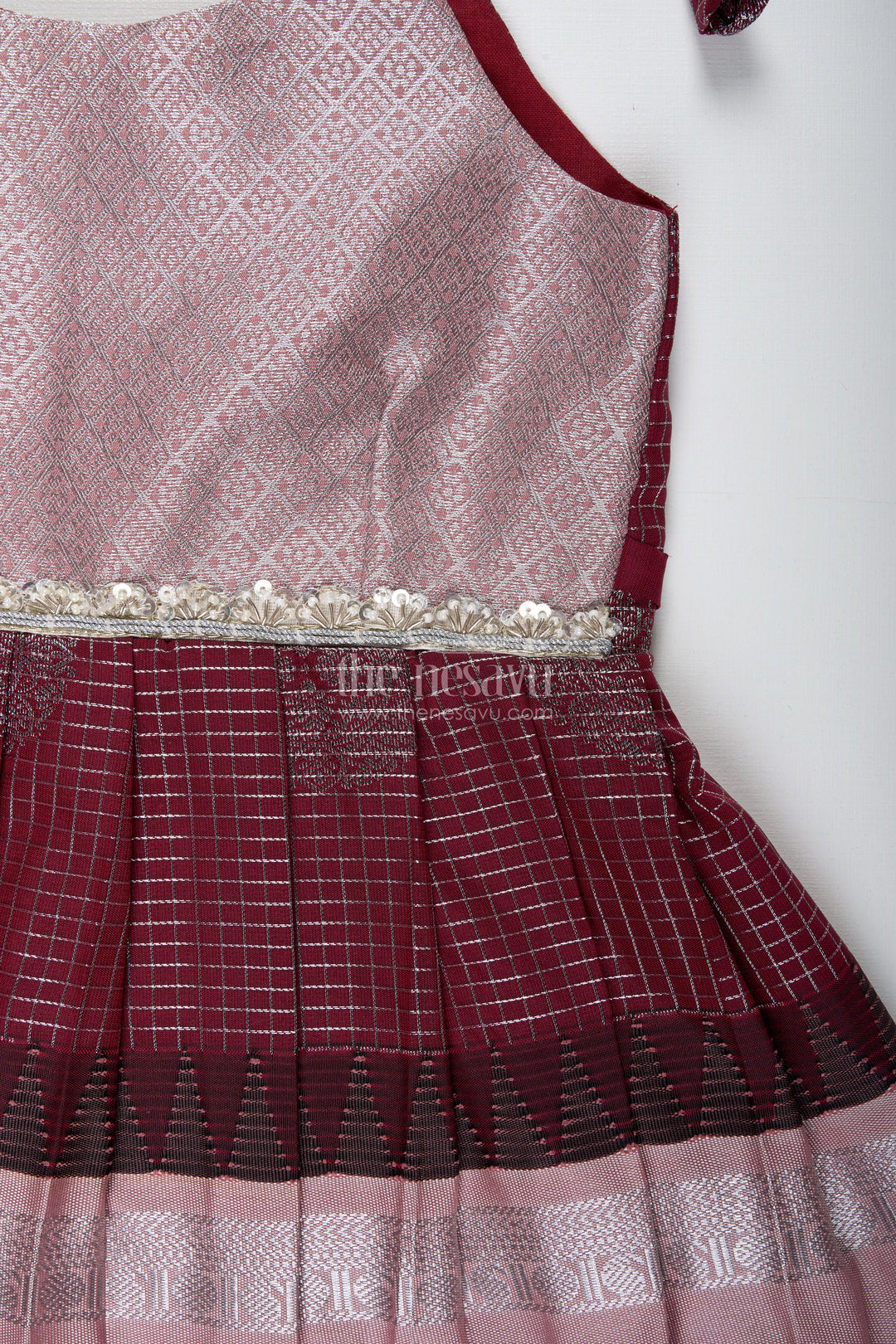 The Nesavu Tie-up Frock Baby Girl Semi Silk Frock for Traditional Functions and Naming Ceremony Nesavu Nesavu baby girl semi silk frock naming ceremony ethnic occasions