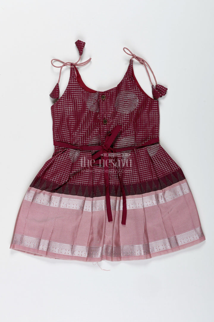 The Nesavu Tie-up Frock Baby Girl Semi Silk Frock for Traditional Functions and Naming Ceremony Nesavu Nesavu baby girl semi silk frock naming ceremony ethnic occasions