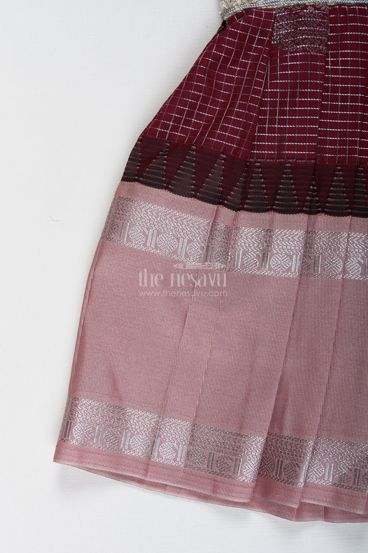 The Nesavu Tie-up Frock Baby Girl Semi Silk Frock for Traditional Functions and Naming Ceremony Nesavu Nesavu baby girl semi silk frock naming ceremony ethnic occasions