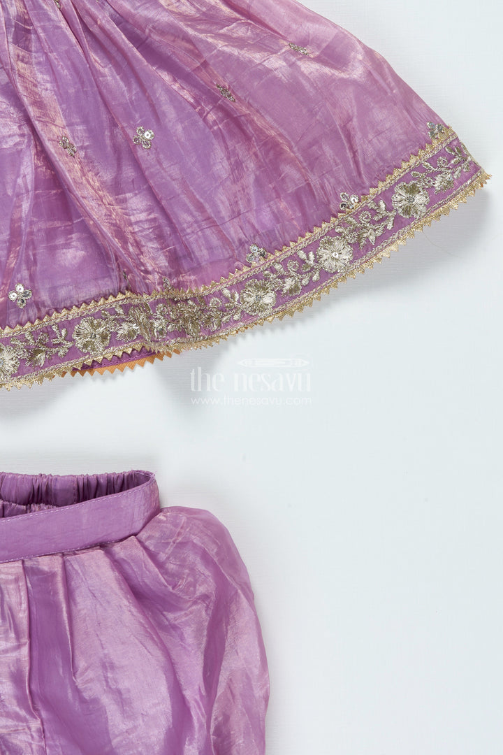 The Nesavu Girls Sharara / Plazo Set Baby Girl Sharara Set for Festive Weddings and Cultural Occasions Nesavu Nesavu baby girl sharara set mirror embroidery festive functions wedding wear