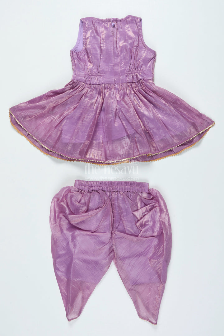 The Nesavu Girls Sharara / Plazo Set Baby Girl Sharara Set for Festive Weddings and Cultural Occasions Nesavu Nesavu baby girl sharara set mirror embroidery festive functions wedding wear