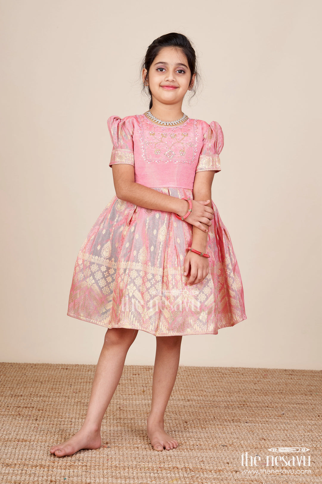 The Nesavu Silk Frock Baby Girl Silk Frock for Birthdays and Ethnic Celebrations Nesavu Nesavu baby girl silk frock zari border birthdays ethnic festive celebrations