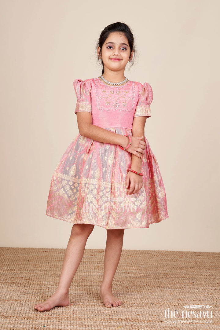 The Nesavu Silk Frock Baby Girl Silk Frock for Birthdays and Ethnic Celebrations Nesavu Nesavu baby girl silk frock zari border birthdays ethnic festive celebrations