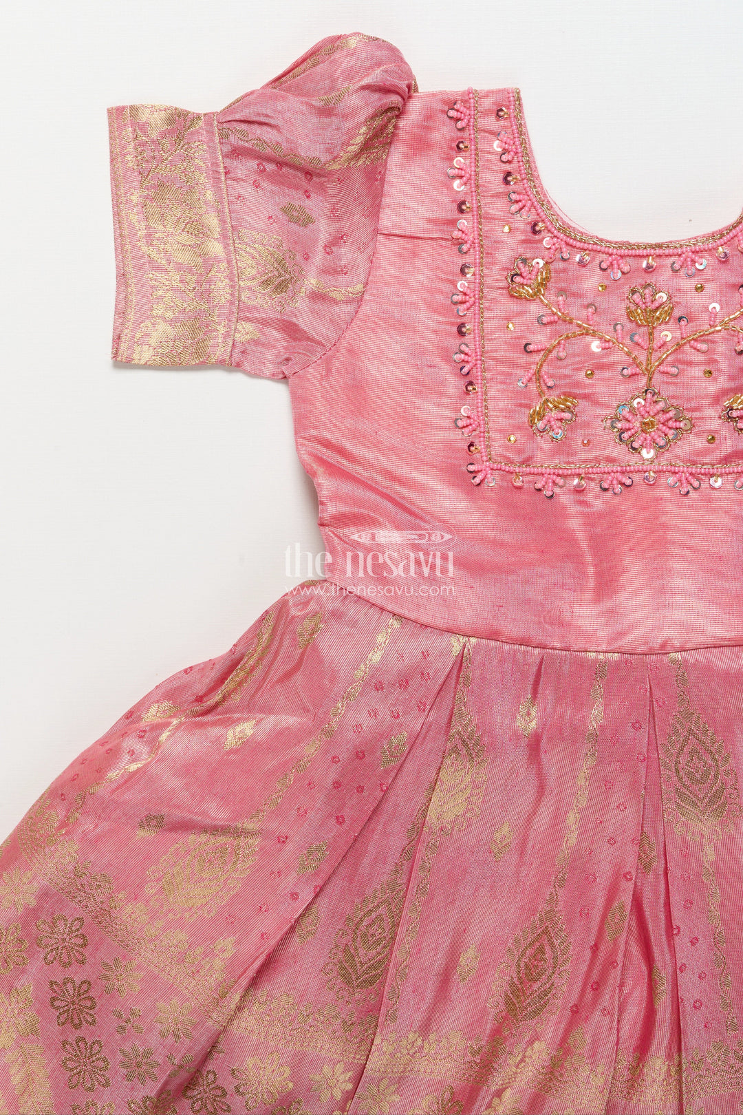 The Nesavu Silk Frock Baby Girl Silk Frock for Birthdays and Ethnic Celebrations Nesavu Nesavu baby girl silk frock zari border birthdays ethnic festive celebrations