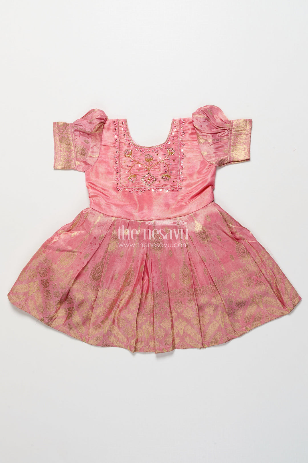 The Nesavu Silk Frock Baby Girl Silk Frock for Birthdays and Ethnic Celebrations Nesavu Nesavu baby girl silk frock zari border birthdays ethnic festive celebrations