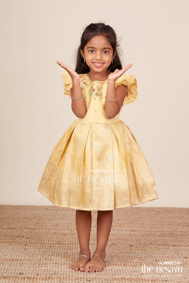 The Nesavu Silk Frock Baby Girl Silk Frock for Birthdays and Festive Occasions Nesavu Nesavu baby girl silk frock embroidery birthdays festive occasions