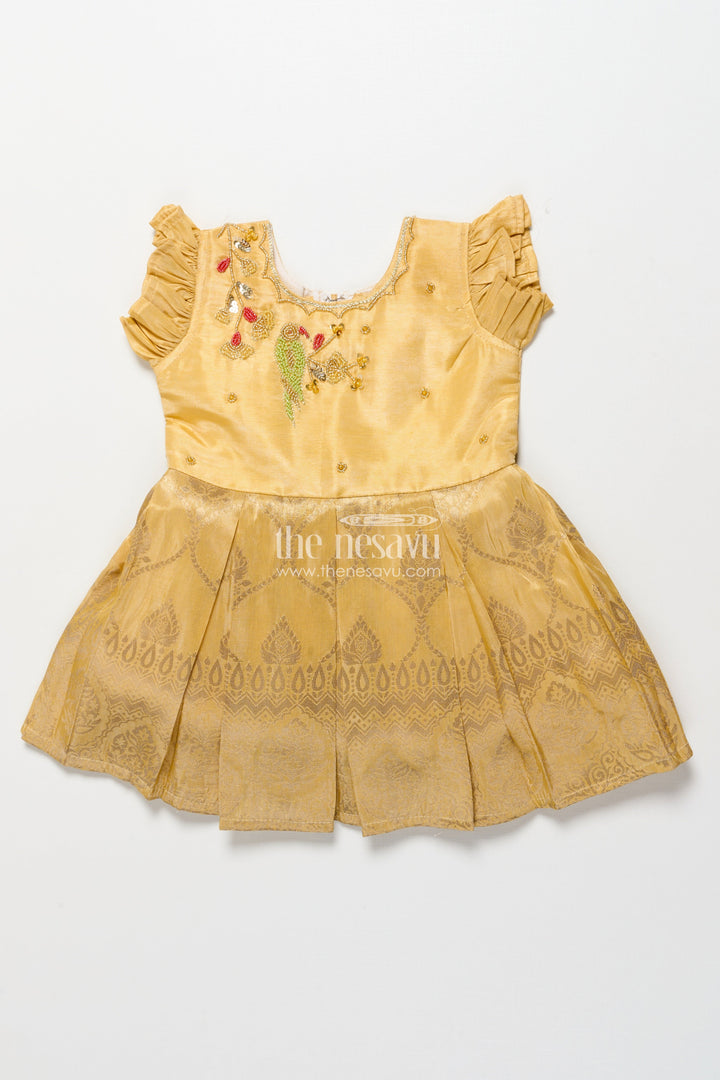 The Nesavu Silk Frock Baby Girl Silk Frock for Birthdays and Festive Occasions Nesavu Nesavu baby girl silk frock embroidery birthdays festive occasions