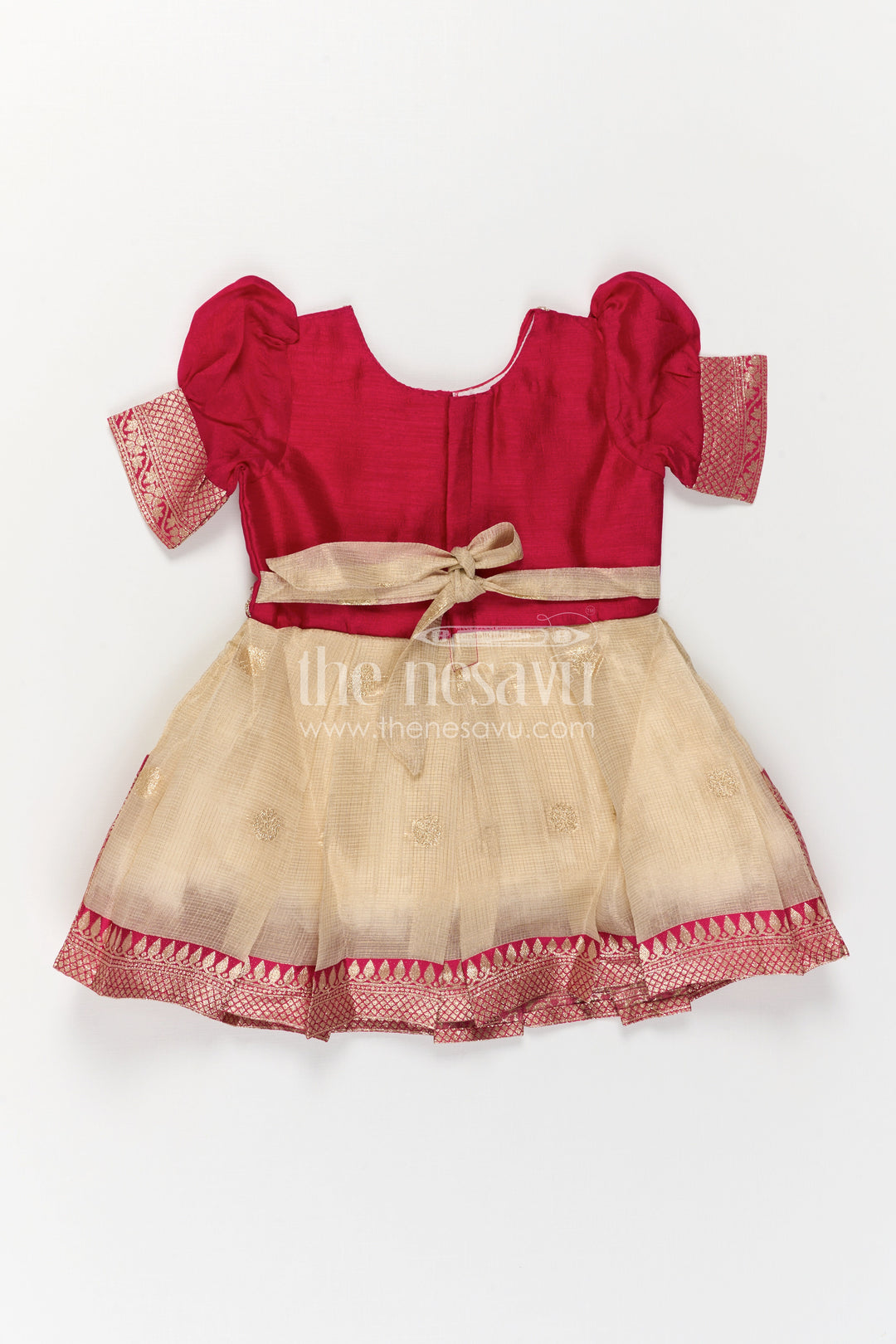 The Nesavu Silk Frock Baby Girl Silk Frock for Birthdays and Festive Occasions Nesavu Nesavu Baby Girl Silk Frock For Birthdays And Festive Occasions With Blend Silk And Flared Design