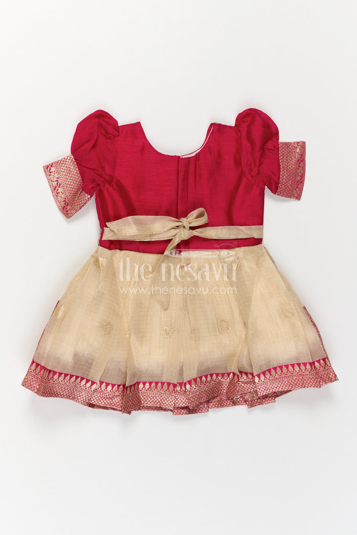 The Nesavu Silk Frock Baby Girl Silk Frock for Birthdays and Festive Occasions Nesavu Nesavu Baby Girl Silk Frock For Birthdays And Festive Occasions With Blend Silk And Flared Design