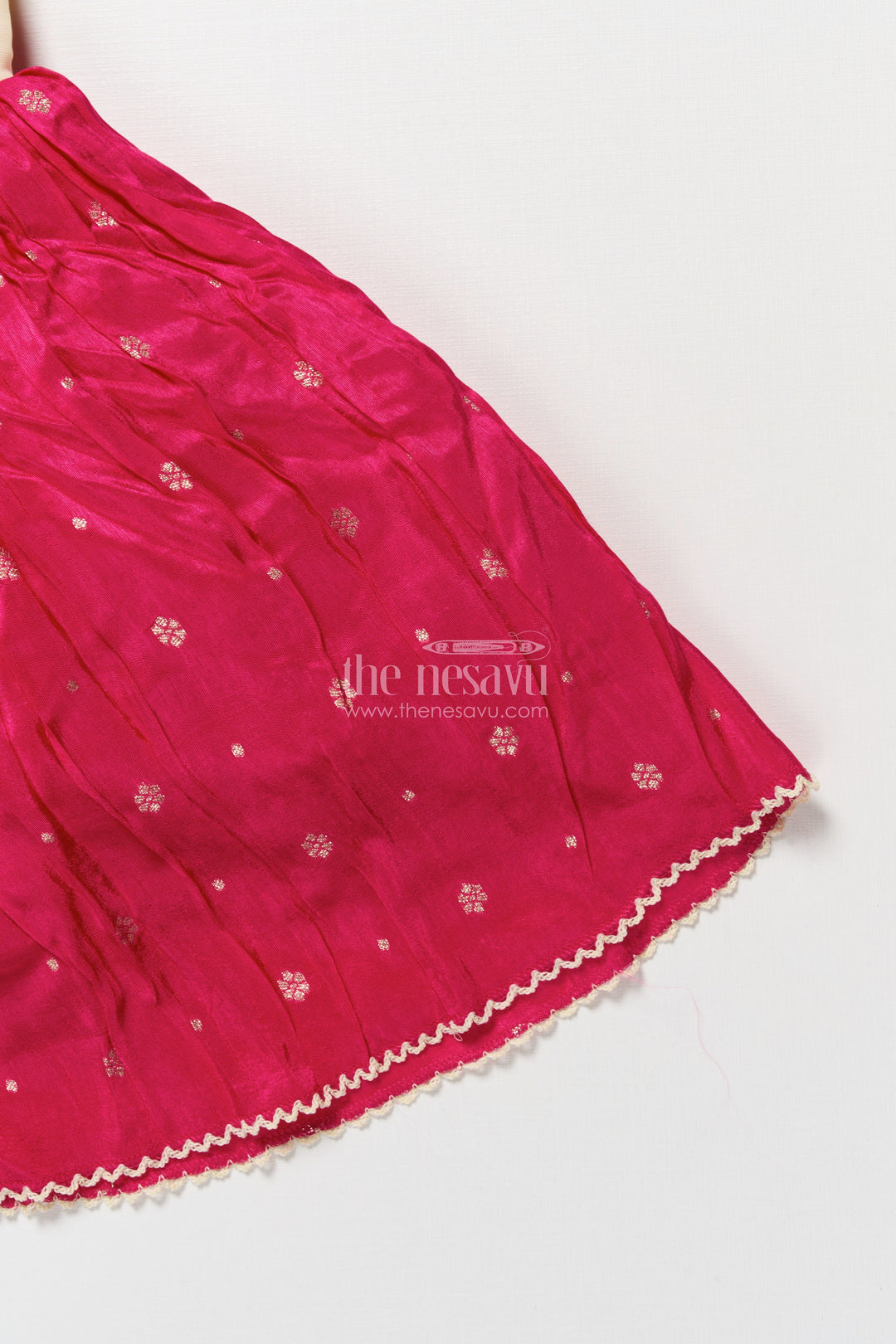 The Nesavu Silk Frock Baby Girl Silk Frock for Birthdays and Special Occasions Nesavu Nesavu baby girl silk frock embroidered yoke birthdays special family occasions