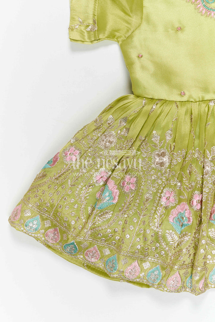 The Nesavu Silk Frock Baby Girl Silk Frock for Festive Celebrations and Family Functions Nesavu Nesavu baby girl silk frock for festive celebrations with tissue skirt design