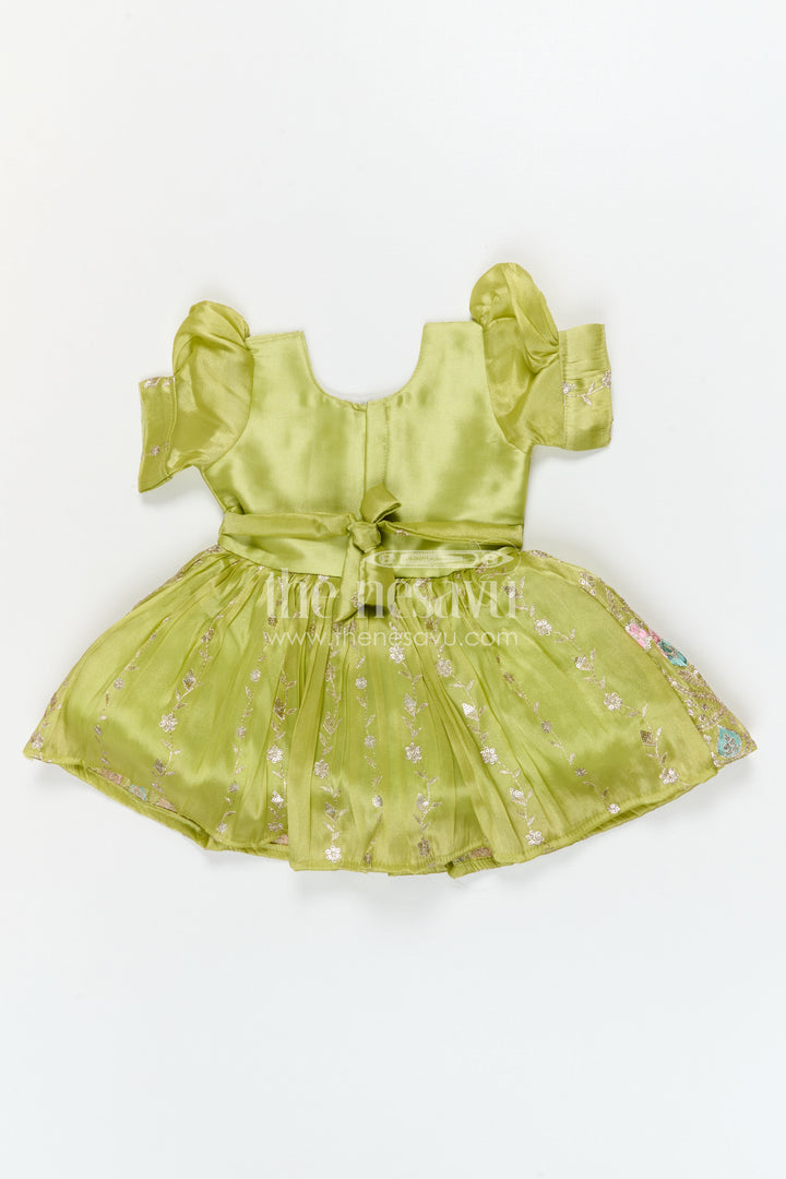 The Nesavu Silk Frock Baby Girl Silk Frock for Festive Celebrations and Family Functions Nesavu Nesavu baby girl silk frock for festive celebrations with tissue skirt design