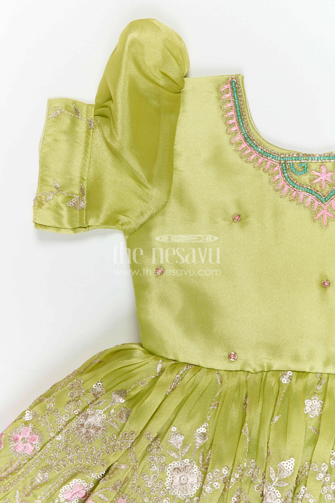 The Nesavu Silk Frock Baby Girl Silk Frock for Festive Celebrations and Family Functions Nesavu Nesavu baby girl silk frock for festive celebrations with tissue skirt design