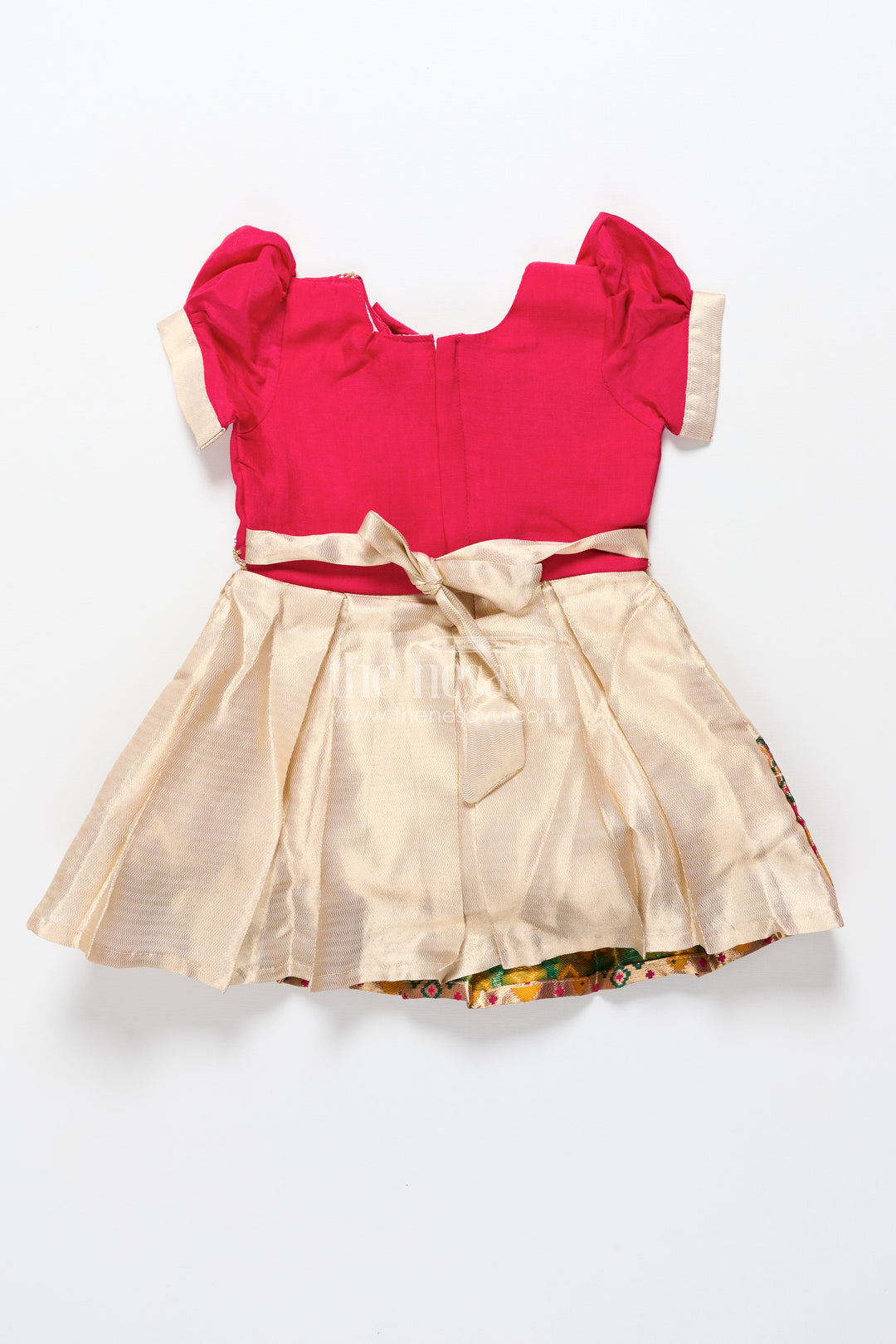 The Nesavu Silk Party Frock Baby Girl Silk Frock for Festive Events and Traditional Functions Nesavu Nesavu baby girl silk frock zari tissue skirt  ideal weddings traditional milestone events