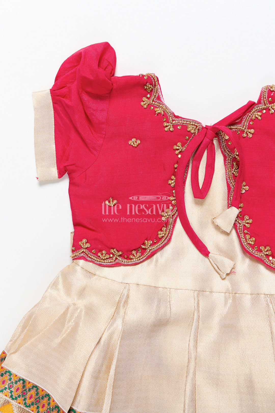 The Nesavu Silk Party Frock Baby Girl Silk Frock for Festive Events and Traditional Functions Nesavu Nesavu baby girl silk frock zari tissue skirt  ideal weddings traditional milestone events