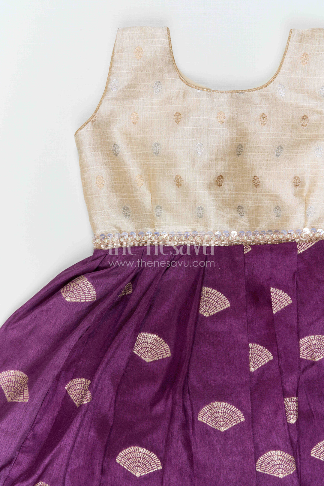 The Nesavu Silk Frock Baby Girl Silk Frock for Festive Parties and Family Functions Nesavu Nesavu Baby Girl Silk Frock With Purple Festive Skirt For Parties And Traditional Celebrations