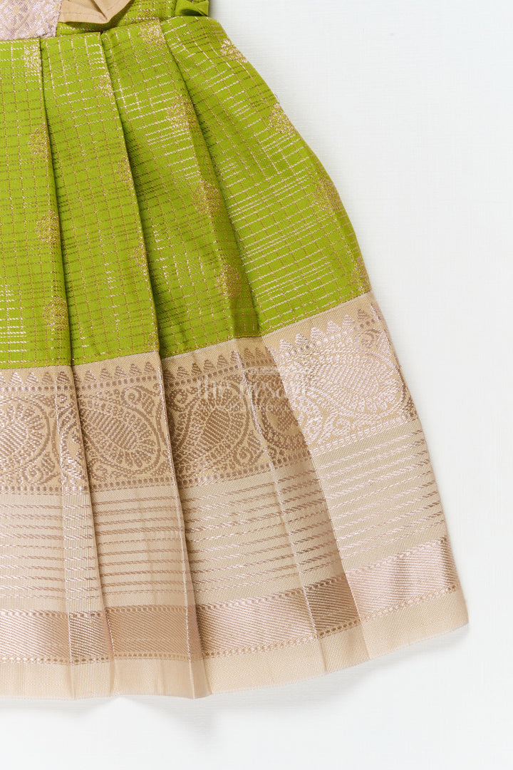 The Nesavu Girls Kanchi Silk Frock Baby Girl Silk Frock for Naming Ceremony and Festive Events Nesavu Nesavu baby girl silk frock for naming ceremonies and traditional festive occasions