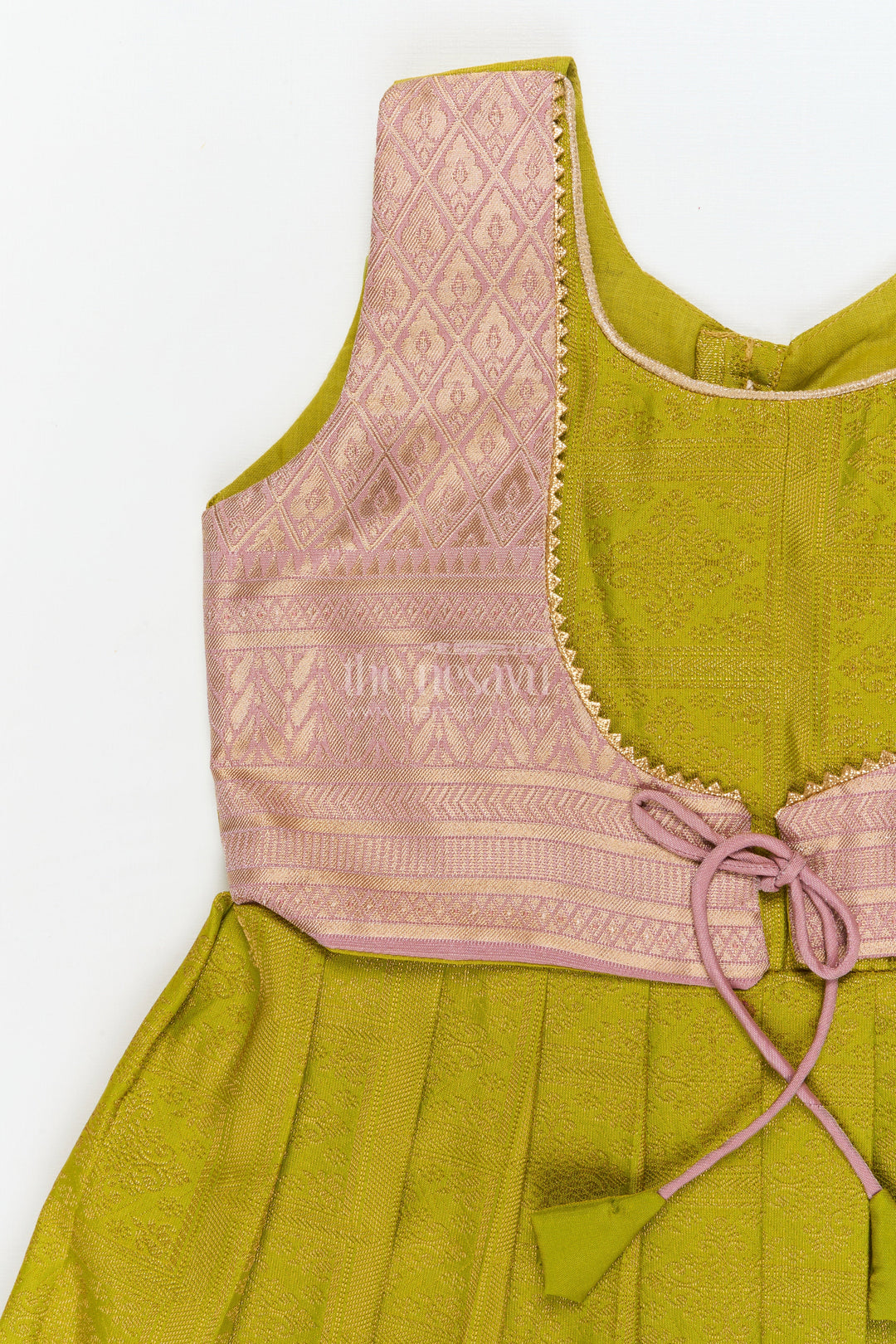 The Nesavu Girls Kanchi Silk Frock Baby Girl Silk Frock for Temple Visits and Traditional Ceremonies Nesavu Nesavu baby girl traditional silk frock for temple visits and cultural celebrations