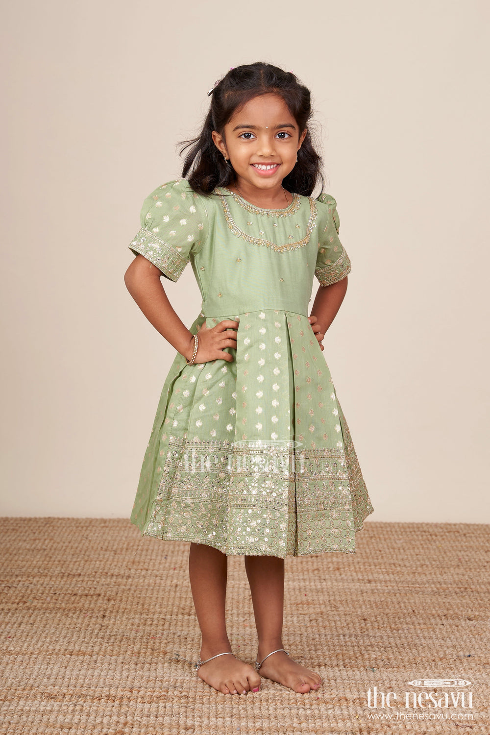 The Nesavu Silk Frock Baby Girl Silk Frock for Traditional Festivals and Cultural Events Nesavu Nesavu baby girl silk frock embroidery traditional festivals cultural celebrations