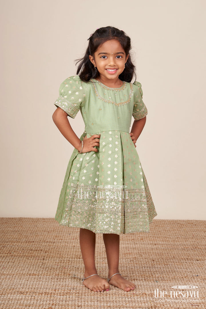 The Nesavu Silk Frock Baby Girl Silk Frock for Traditional Festivals and Cultural Events Nesavu Nesavu baby girl silk frock embroidery traditional festivals cultural celebrations