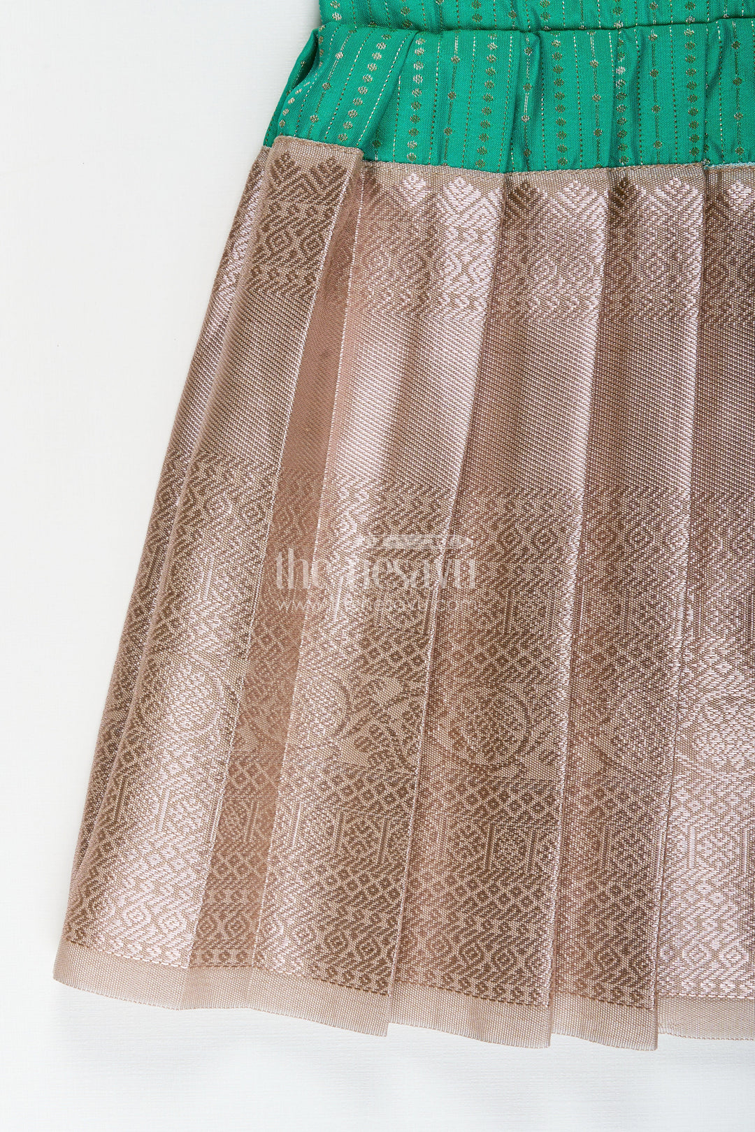 The Nesavu Girls Kanchi Silk Frock Baby girl silk frock for traditional functions and celebrations Nesavu Nesavu baby girl silk frock traditional functions festive celebrations Kanchivaram style