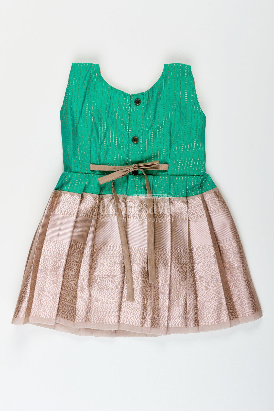 The Nesavu Girls Kanchi Silk Frock Baby girl silk frock for traditional functions and celebrations Nesavu Nesavu baby girl silk frock traditional functions festive celebrations Kanchivaram style