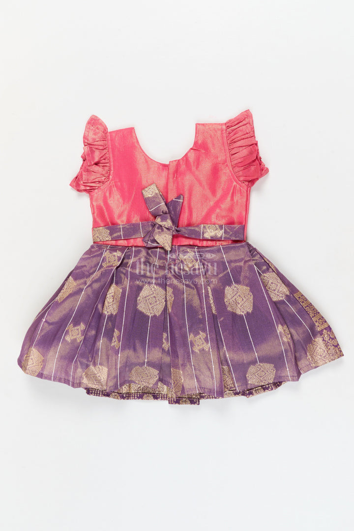 The Nesavu Silk Frock Baby Girl Silk Frock for Traditional Functions and Cultural Events Nesavu Nesavu baby girl silk jacquard frock for festive and traditional ceremonies