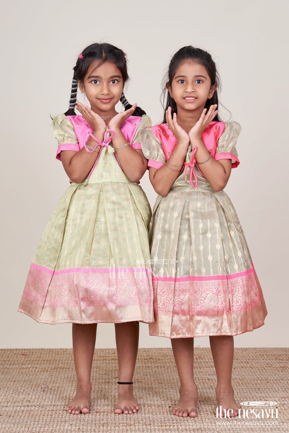 The Nesavu Silk Party Frock Baby Girl Silk Frock for Traditional Functions and Family Occasions Nesavu Nesavu baby girl silk frock traditional functions zari pleats ethnic bodice