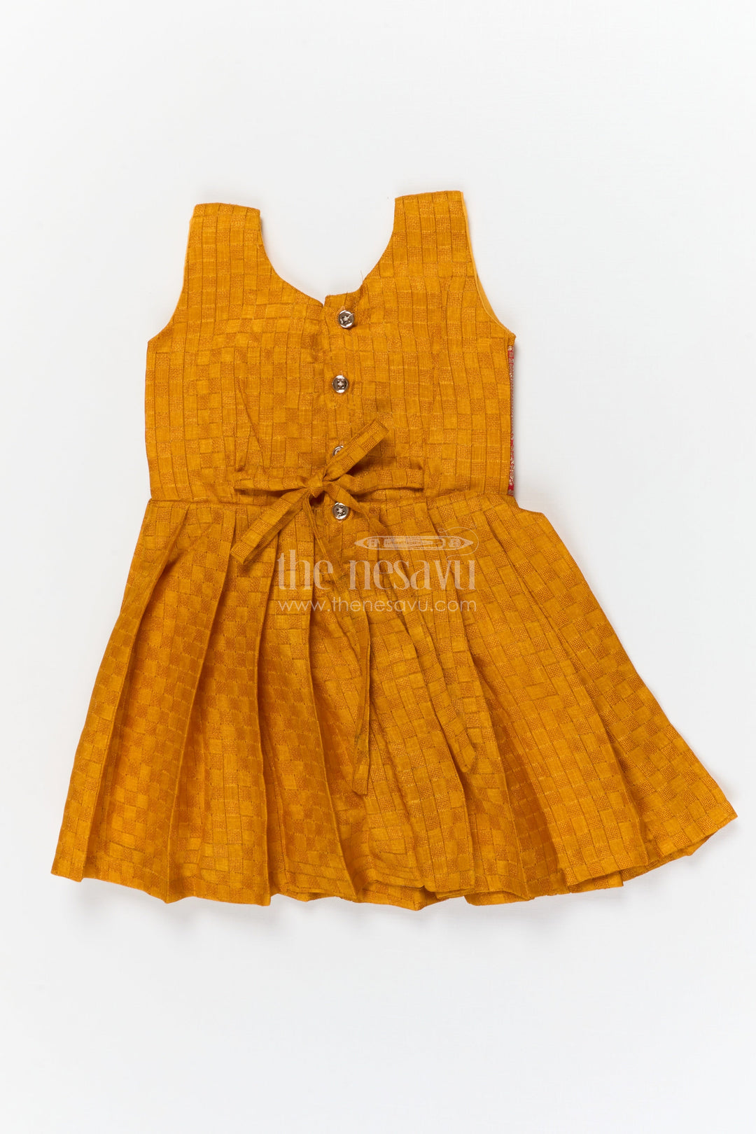 The Nesavu Silk Frock Baby Girl Silk Frock for Traditional Functions and Poojas Nesavu Nesavu traditional silk frock for baby girls with paithani waistband – ideal for poojas and family events