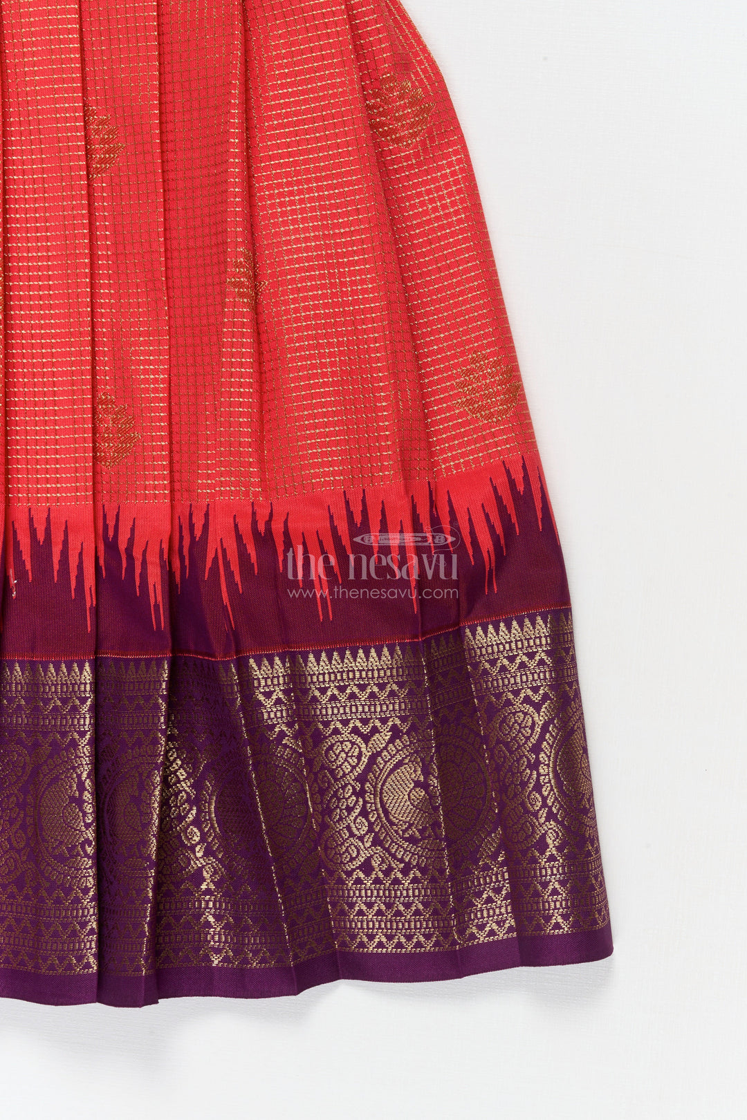 The Nesavu Girls Kanchi Silk Frock Baby Girl Silk Frock for Traditional Functions and Temple Visits Nesavu Nesavu baby girl silk frock for traditional occasions and festive family gatherings