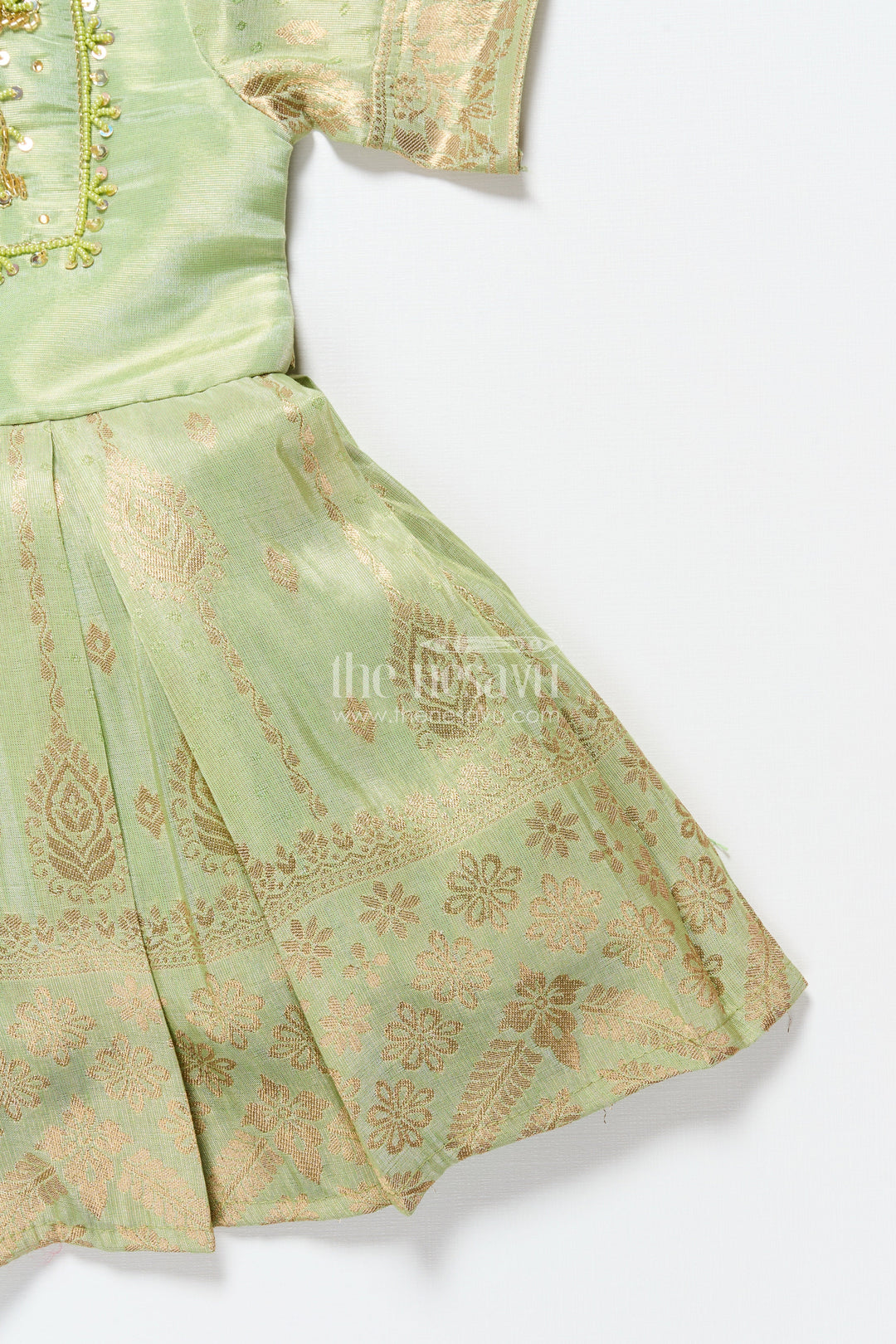 The Nesavu Silk Party Frock Baby Girl Silk Frock for Traditional Occasions and Milestone Moments Nesavu Nesavu baby girl silk party frock zari tissue skirt  perfect weddings traditional ceremonies