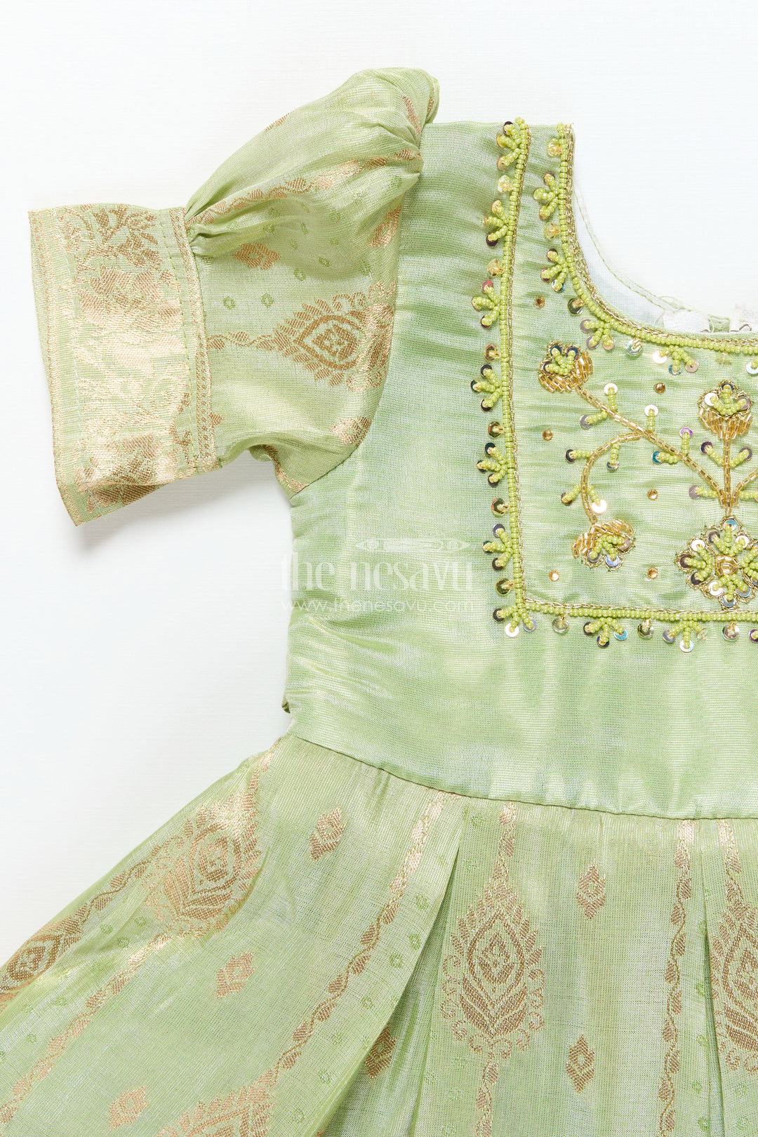The Nesavu Silk Party Frock Baby Girl Silk Frock for Traditional Occasions and Milestone Moments Nesavu Nesavu baby girl silk party frock zari tissue skirt  perfect weddings traditional ceremonies