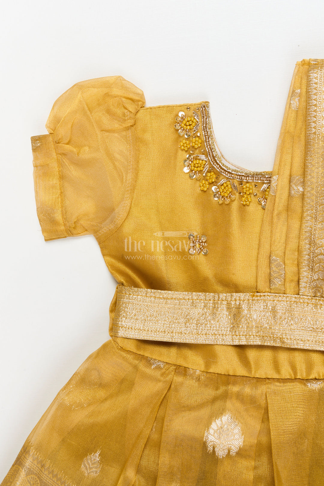 The Nesavu Silk Frock Baby Girl Silk Frock for Wedding and Traditional Occasions Nesavu Nesavu baby girl silk frock for weddings and festive occasions with tissue flare