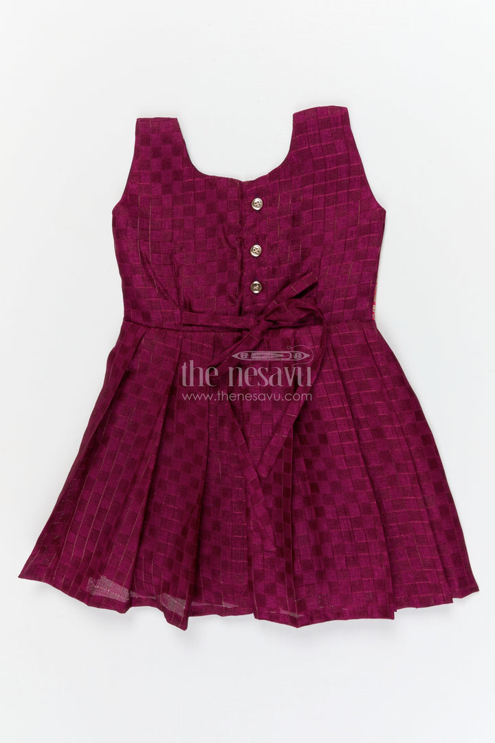 The Nesavu Silk Frock Baby Girl Silk Frock for Wedding Receptions and Cultural Occasions Nesavu Nesavu sleeveless silk frock for baby girls with paithani border – ideal for weddings and traditional celebrations