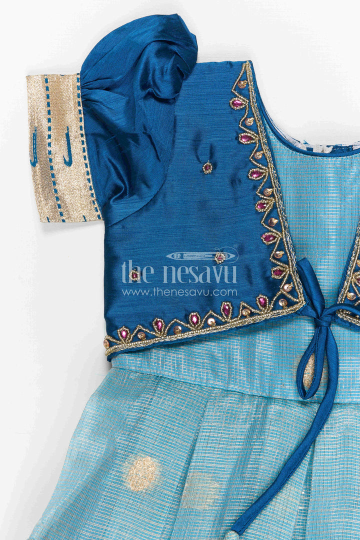 The Nesavu Silk Frock Baby Girl Silk Frock for Weddings and Festive Celebrations Nesavu Nesavu baby girl silk frock for weddings and festive celebrations with tissue skirt design